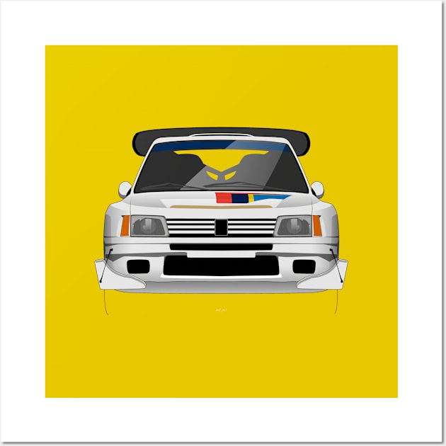 205 T16 Evo Wall Art by Four Wheels Illustrations